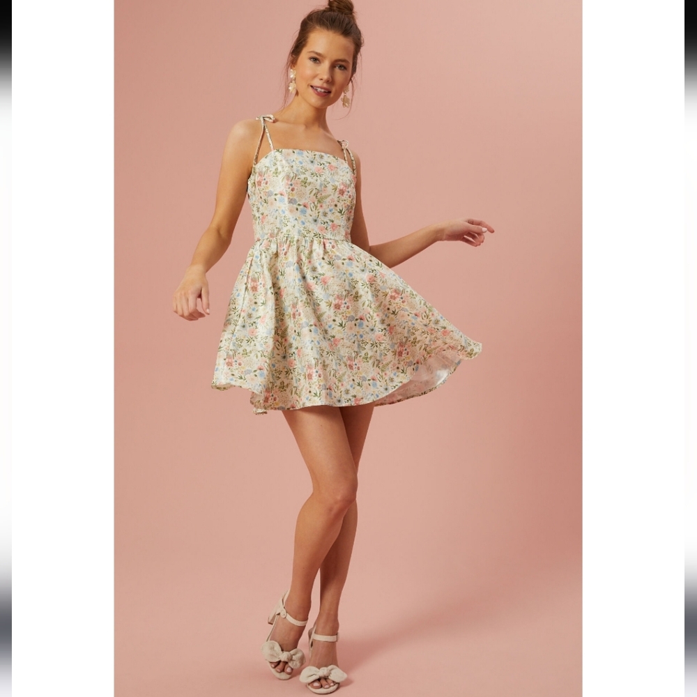 Altar'd State Floral Dress with Tie Straps